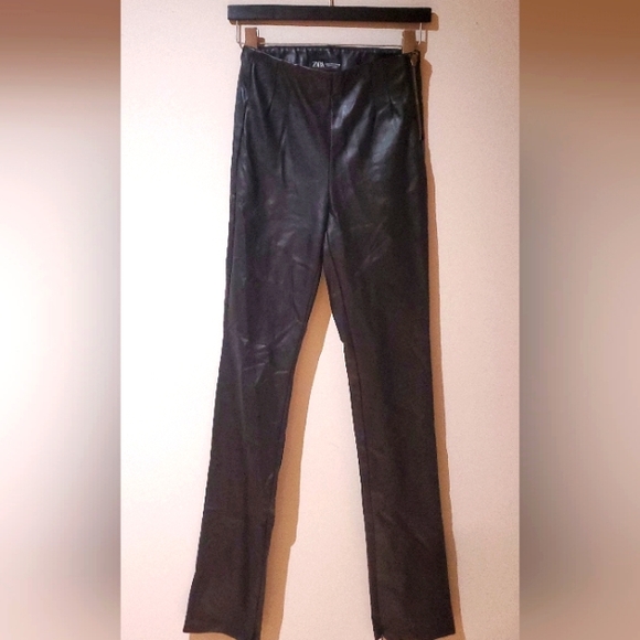 Zara Fit and Flare side zip pleather pants - Picture 7 of 7